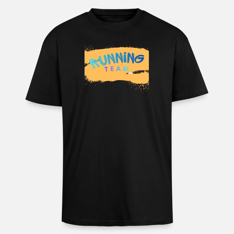 Running Team - Oversized Heavyweight Unisex T-Shirt - Schwarz