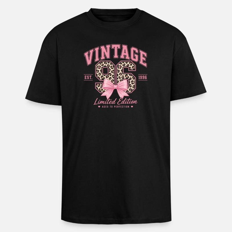 Leopard 96 Rose Limited - T-shirt unisexe oversize épais - noir
