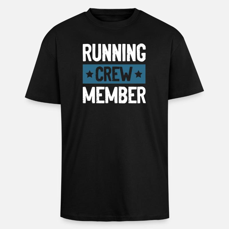 Running Crew - Oversized Heavyweight Unisex T-Shirt - Schwarz