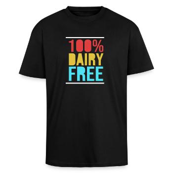 gluten-free - Unisex Oversized Heavyweight T-shirt - black - Front - Alina (178cm) & Michal (187cm)