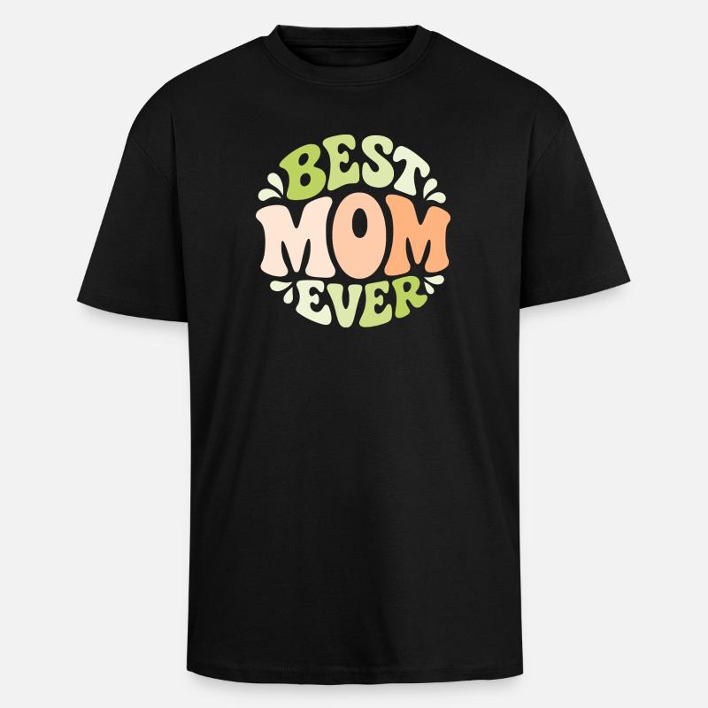 Best Mom Ever Pastell Bubbel-Design - Oversized Heavyweight Unisex T-Shirt - Schwarz