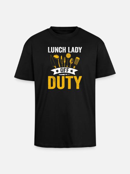 Lunch Lady Duty Kitchen Heroine - Unisex Oversized Heavyweight T-shirt - black