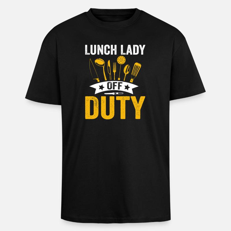 Lunch Lady Duty Küchenheldin - Oversized Heavyweight Unisex T-Shirt - Schwarz