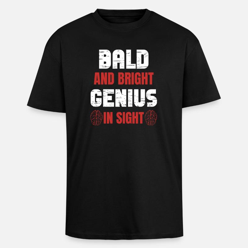 Bald Bright Genius - Unisex Oversized Heavyweight T-shirt - black