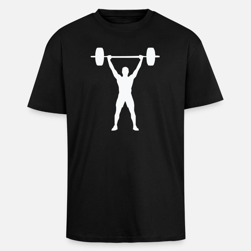 Weightlifting Silhouette Weight Training - Unisex Oversized Heavyweight T-shirt - black