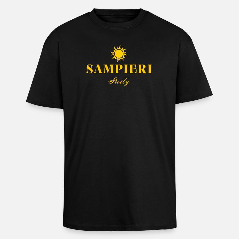 Sampieri, Sicile - T-shirt unisexe oversize épais - noir