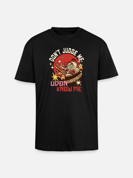 udon don't judge me - Unisex Oversized Heavyweight T-shirt - black