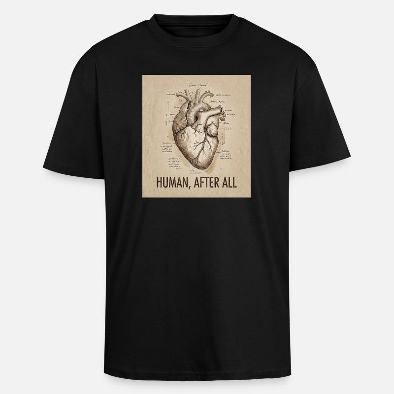 Human After - Oversized Heavyweight Unisex T-Shirt - Schwarz