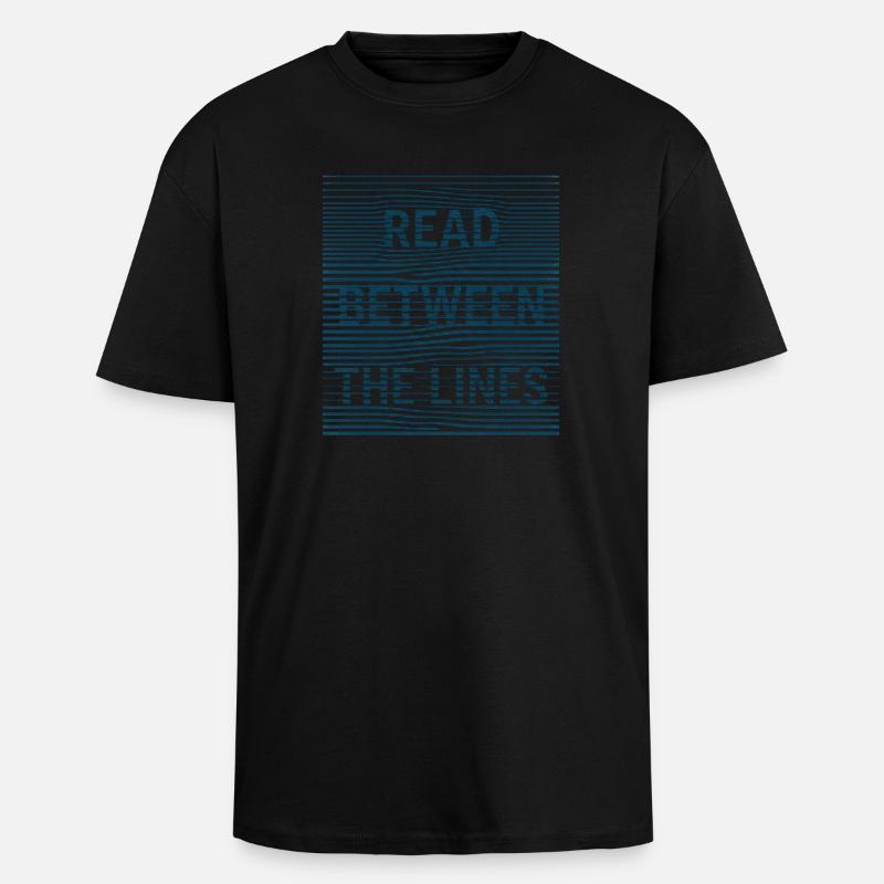 read between - Unisex Oversized Heavyweight T-shirt - black