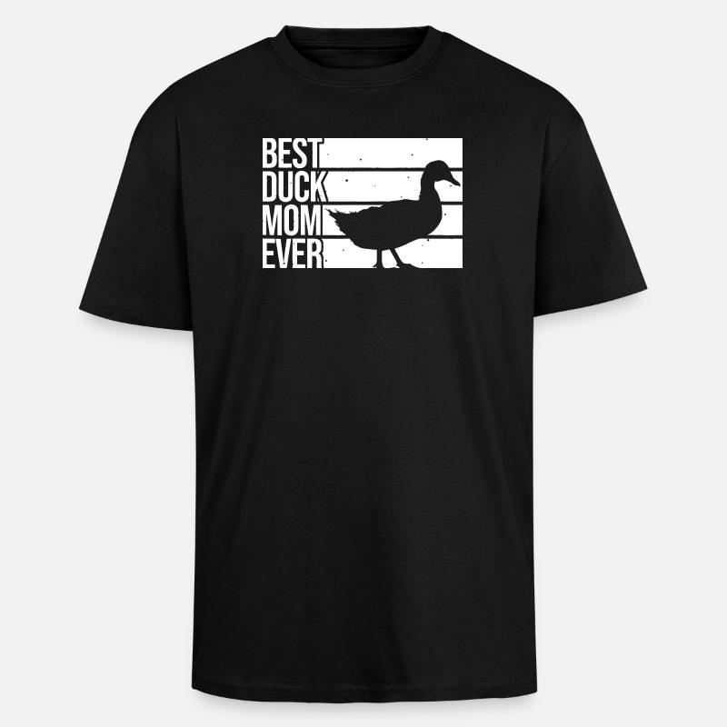 Best Duck Mom Ever - Unisex Oversized Heavyweight T-shirt - black