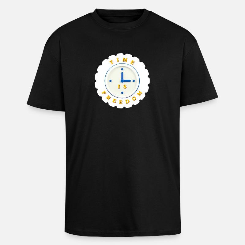 Zeit ist Freiheit - Oversized Heavyweight Unisex T-Shirt - Schwarz