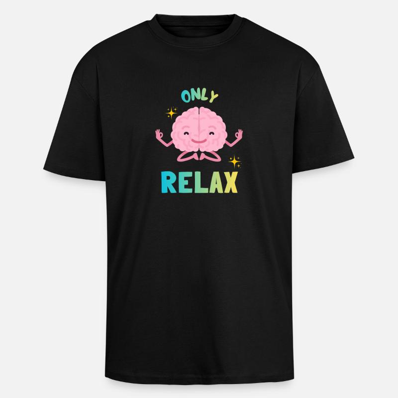 Rainbow Zen Brain - Unisex Oversized Heavyweight T-shirt - black
