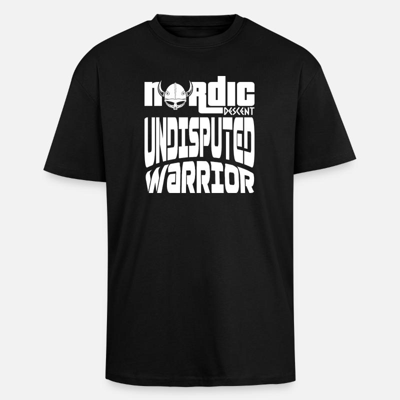 WIKINGERKRIEGER | NORDIC DESCENT V3 - Oversized Heavyweight Unisex T-Shirt - Schwarz