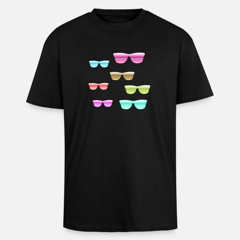 Rainures solaires - T-shirt unisexe oversize épais - noir