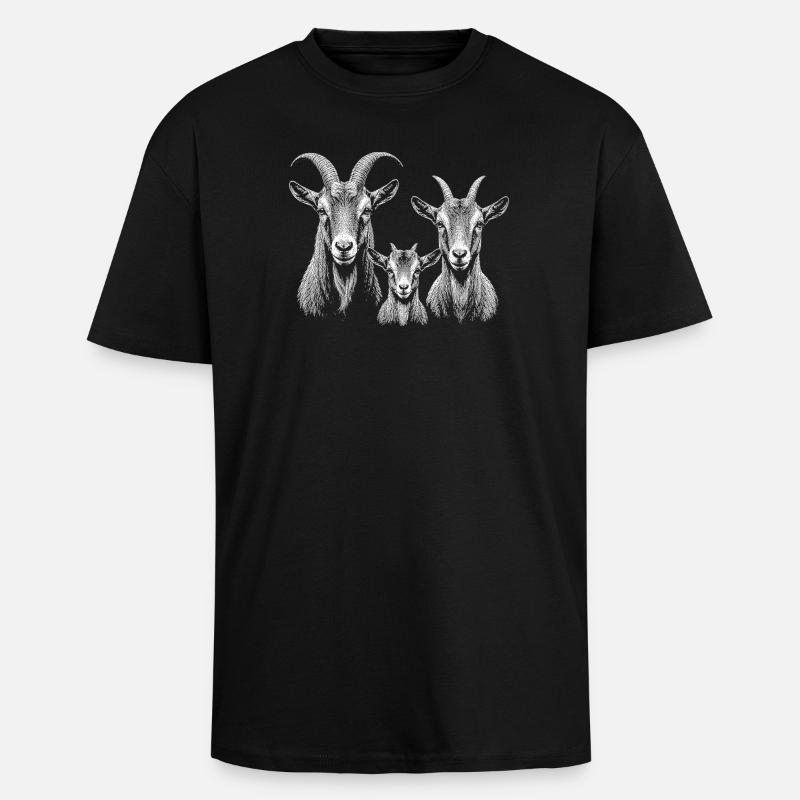 Ziege - Oversized Heavyweight Unisex T-Shirt - Schwarz