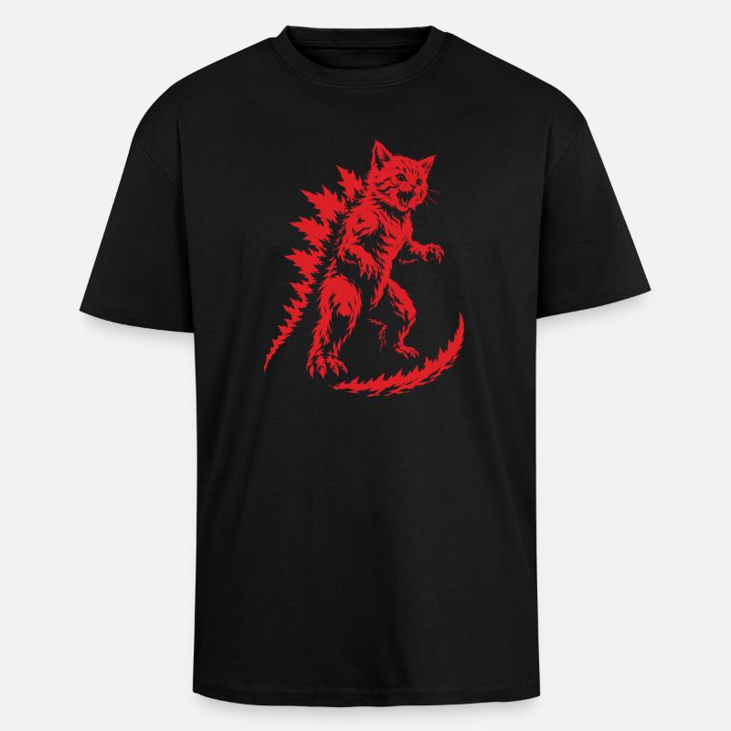 Kitten Kaiju Roar, Catzilla - Unisex Oversized Heavyweight T-shirt - black