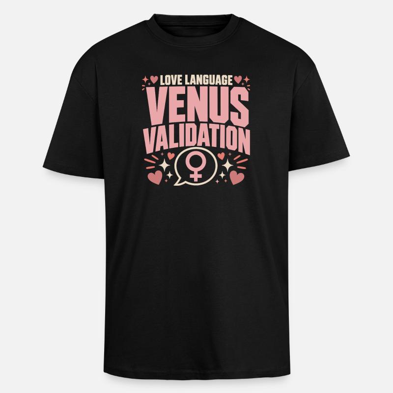 Signe de Vénus Astrologie de Vénus - T-shirt unisexe oversize épais - noir