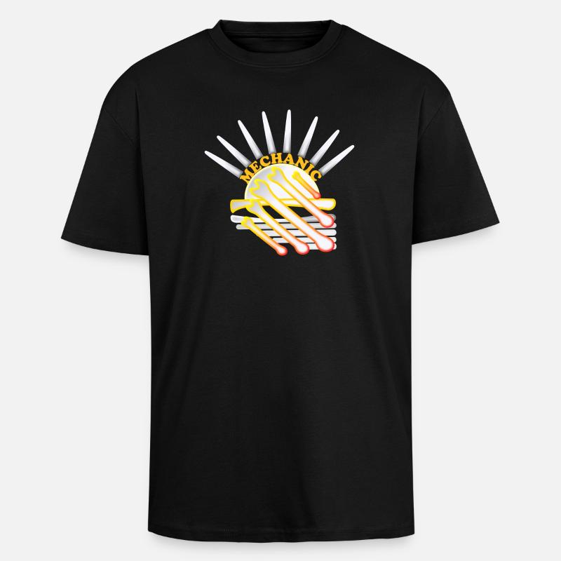 clé de mécanicien - T-shirt unisexe oversize épais - noir