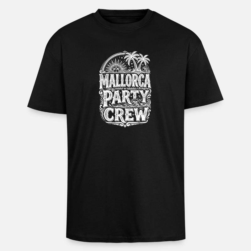 Mallorca Party Crew - Unisex Oversized Heavyweight T-shirt - black