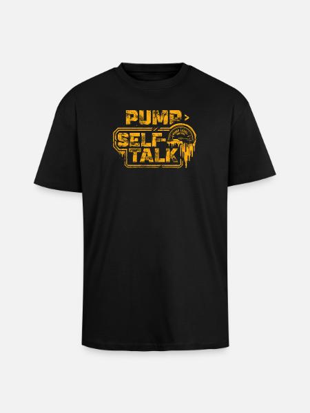 The Pump > The Self-Talk | Gym Motivation - Unisex Oversized Heavyweight T-shirt - black