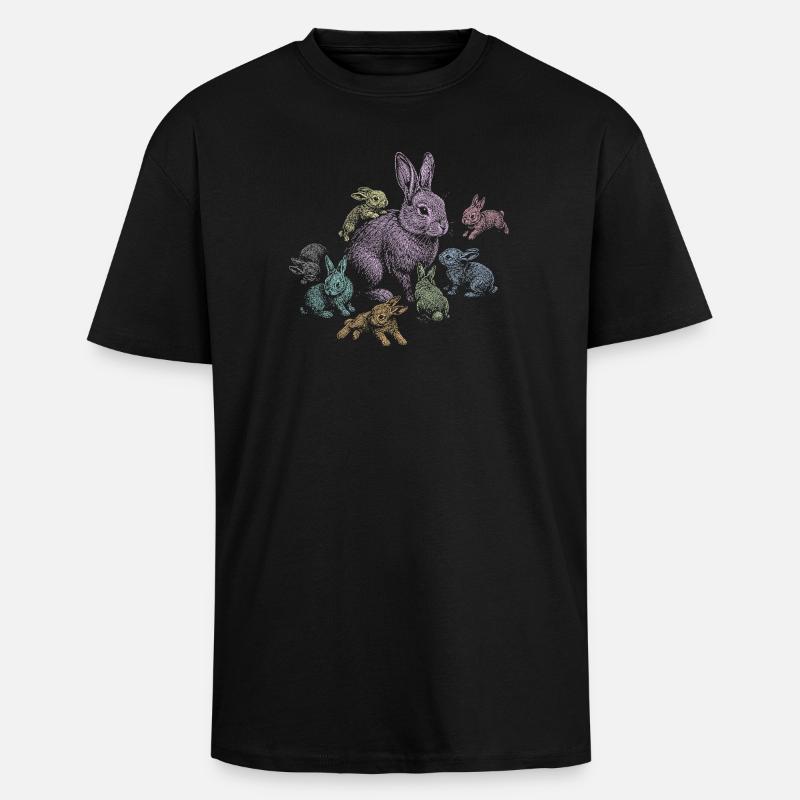 Rabbit - Unisex Oversized Heavyweight T-shirt - black