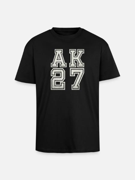 AK 27 - T-shirt unisexe oversize épais - noir