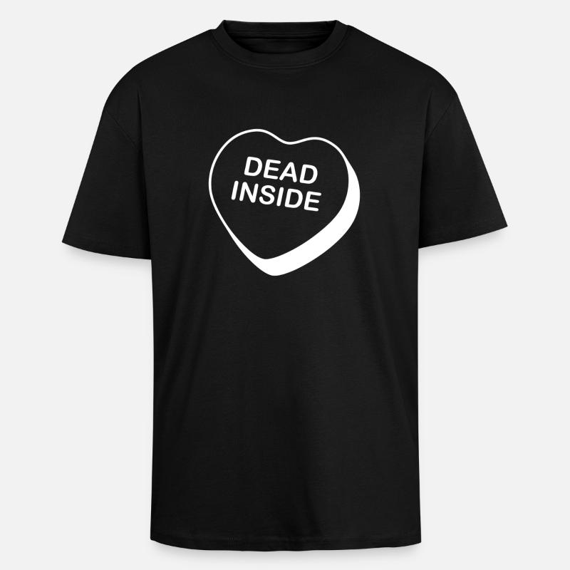 Dead Inside Heart Design - Unisex Oversized Heavyweight T-shirt - black