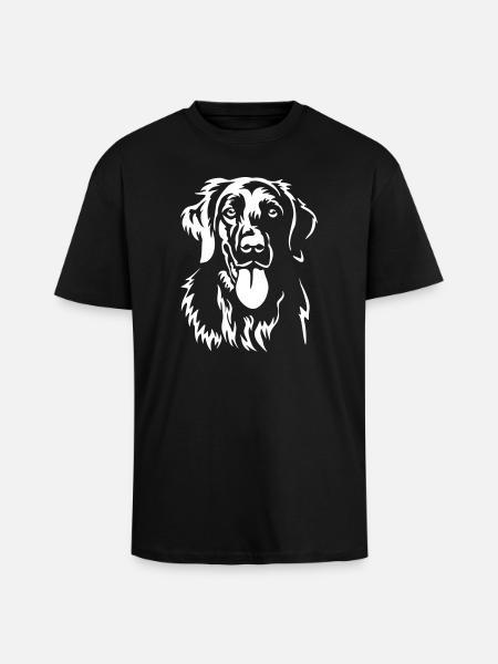 Flat-coated Retriever Head "Black Edition" - Unisex Oversized Heavyweight T-shirt - black