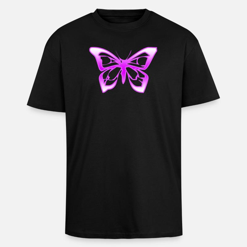 Schmetterling - Oversized Heavyweight Unisex T-Shirt - Schwarz