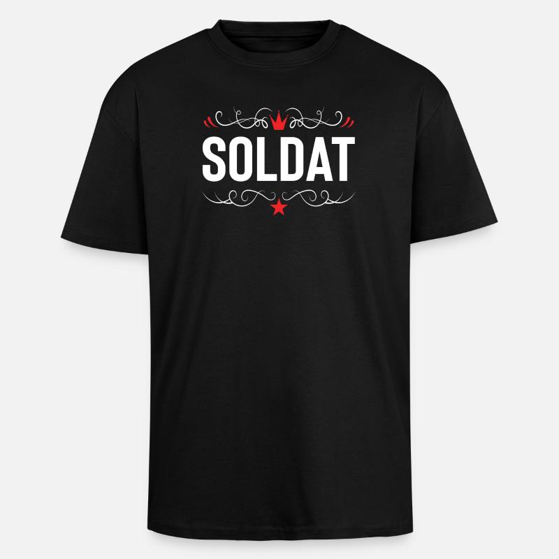 Soldat Beruf - Oversized Heavyweight Unisex T-Shirt - Schwarz