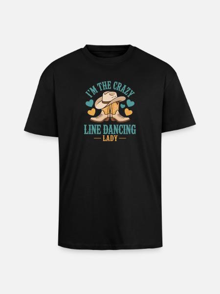 Line Dance Line Dancing Gift - Unisex Oversized Heavyweight T-shirt - black
