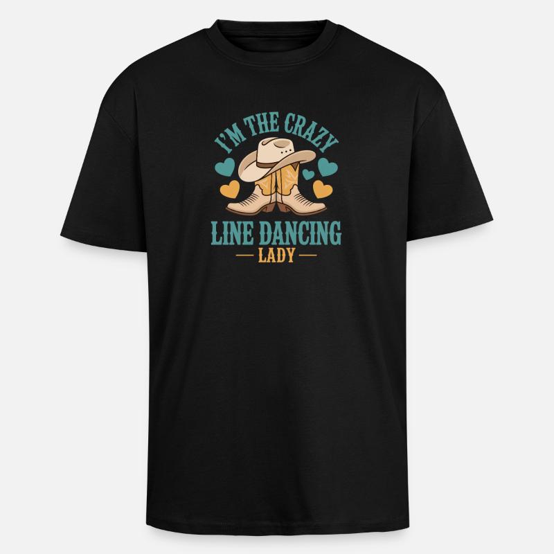 Line Dance Line Dancing Geschenk - Oversized Heavyweight Unisex T-Shirt - Schwarz