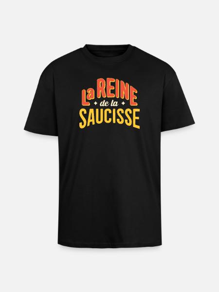 Reine de la Saucisse Retro - T-shirt unisexe oversize épais - noir