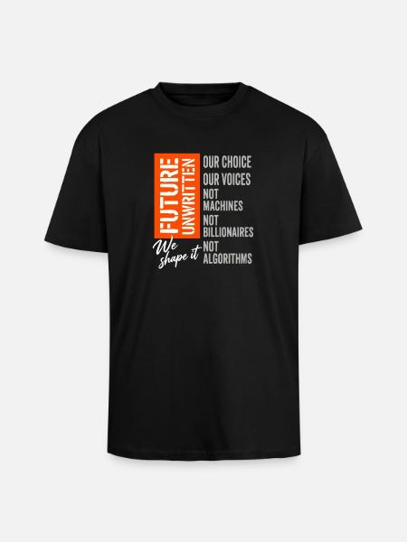 Révolution industrielle anti-IA - T-shirt unisexe oversize épais - noir