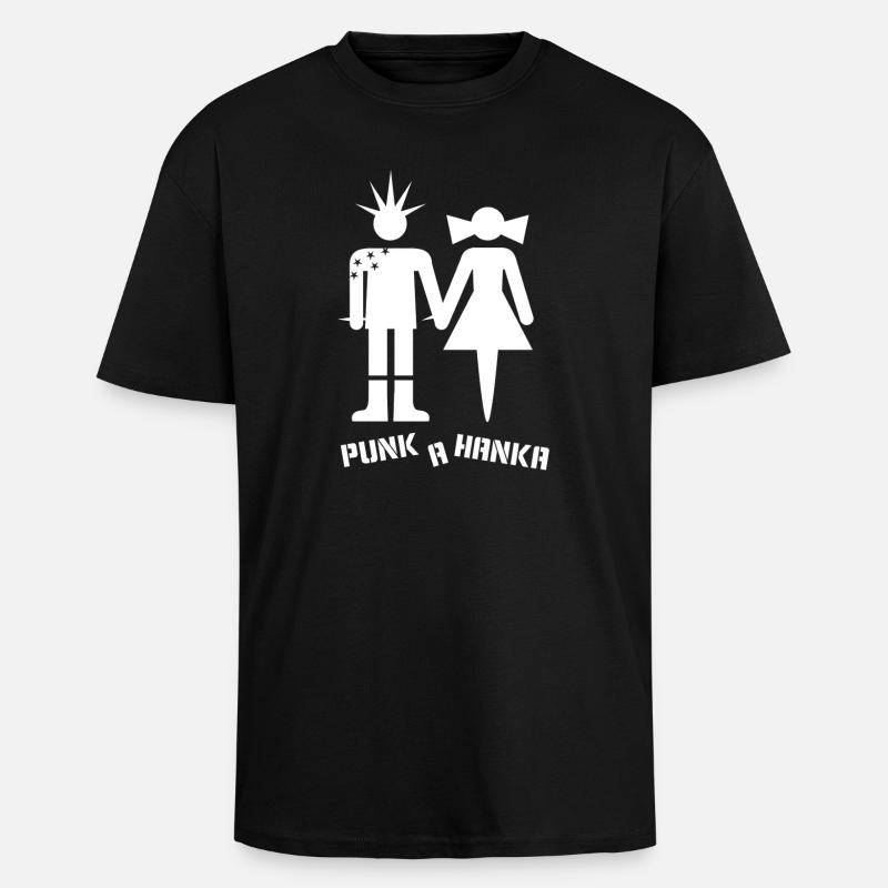 PUNK A HANKA - Oversized Heavyweight Unisex T-Shirt - Schwarz