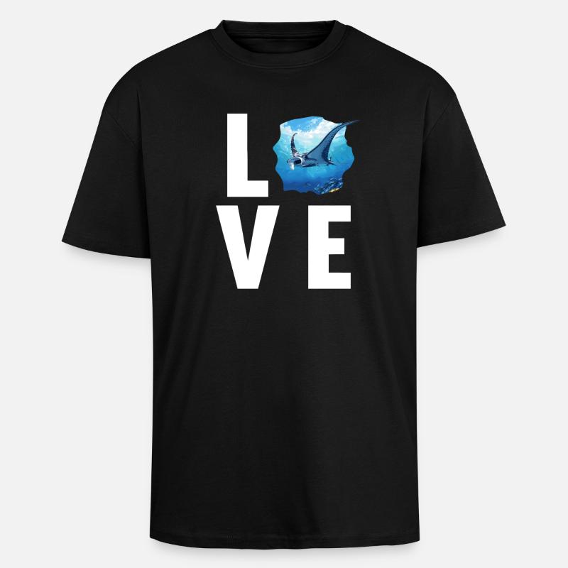 Rays Manta Rays - Unisex Oversized Heavyweight T-shirt - black
