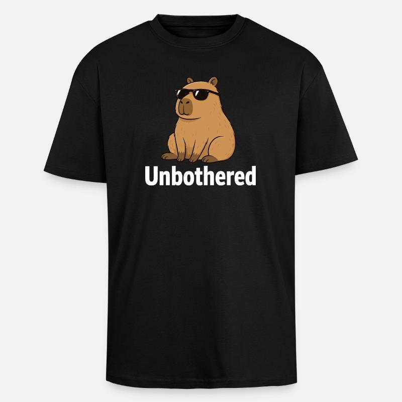  Unbothered Capybara Chill Coole Sonnenbrille - Oversized Heavyweight Unisex T-Shirt - Schwarz