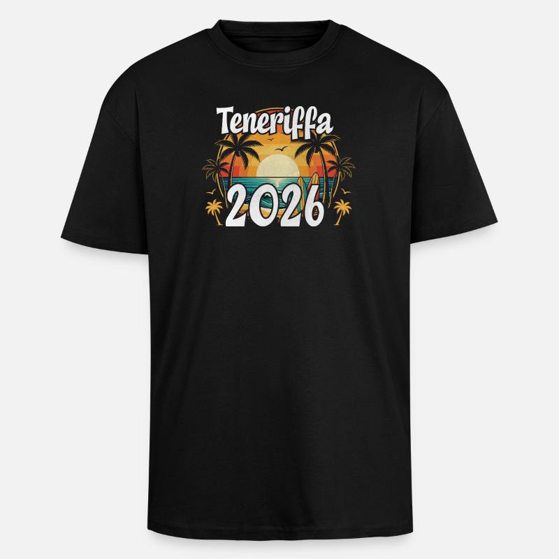 Teneriffa 2026 - Oversized Heavyweight Unisex T-Shirt - Schwarz