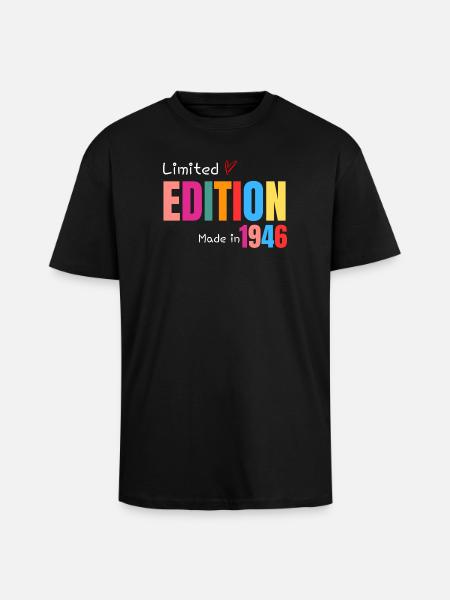 Limited edition Made in 1946 - Unisex Oversized Heavyweight T-shirt - black