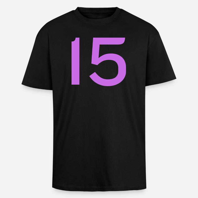 15 - Oversized Heavyweight Unisex T-Shirt - Schwarz