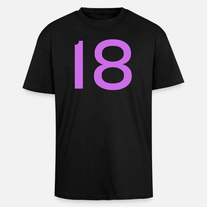 18 - Oversized Heavyweight Unisex T-Shirt - Schwarz