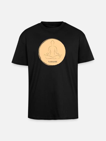 Namaste yoga - Oversized Heavyweight Unisex T-Shirt - Schwarz