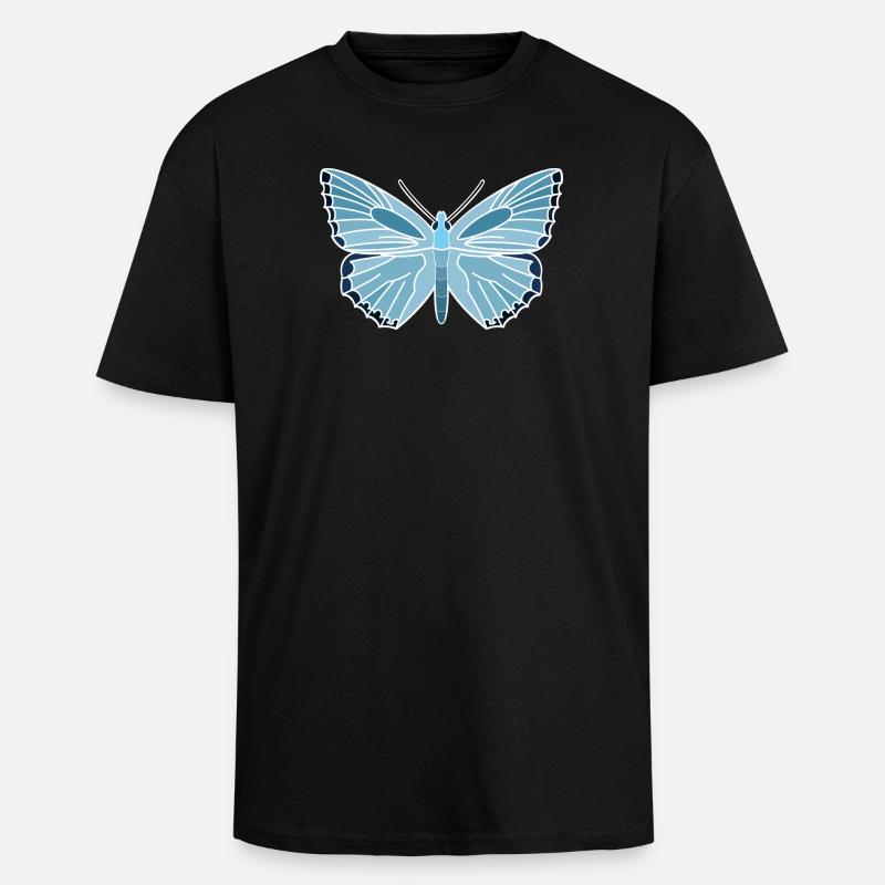 Bleu argenté-vert - T-shirt unisexe oversize épais - noir