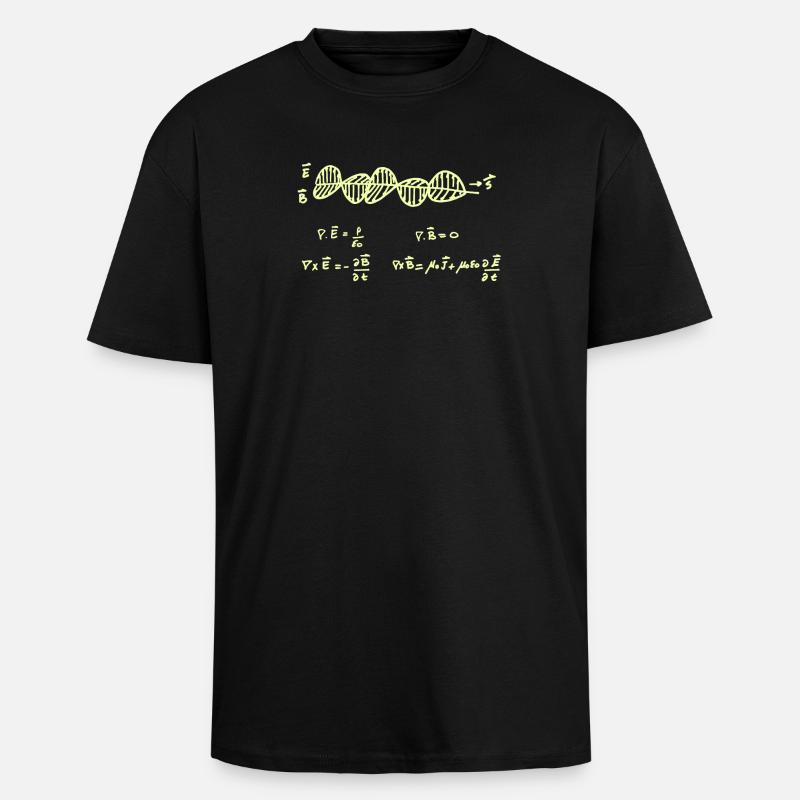 Les équations de Maxwell - T-shirt unisexe oversize épais - noir