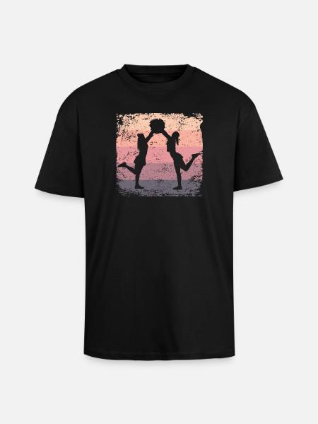 Cheerleader Cheer Mom Cheerleading - Unisex Oversized Heavyweight T-shirt - black