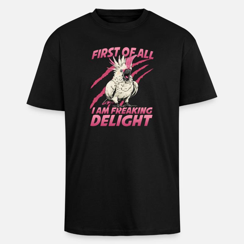 Porte-oiseaux pour perroquets cacatoès exotiques - T-shirt unisexe oversize épais - noir