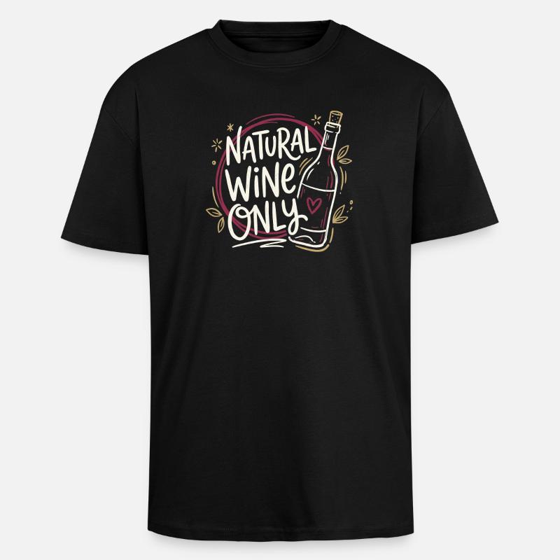Natural Wine Lover - Oversized Heavyweight Unisex T-Shirt - Schwarz