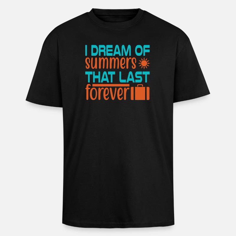 Dream of summer forever - Oversized Heavyweight Unisex T-Shirt - Schwarz