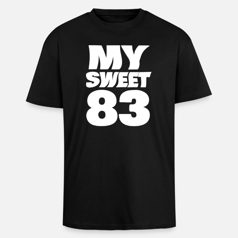 83 - T-shirt unisexe oversize épais - noir
