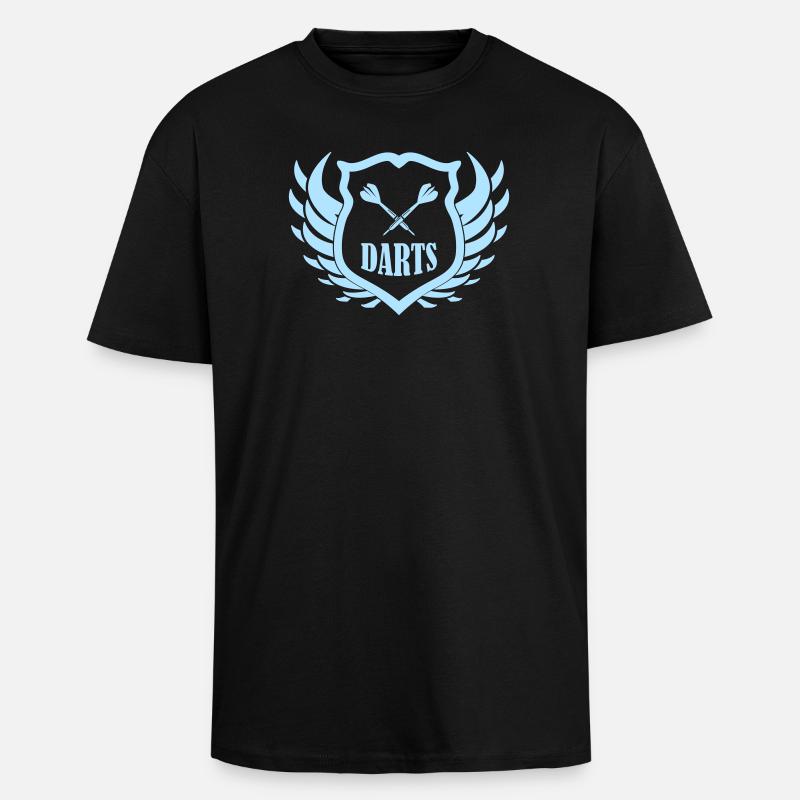 Darts Schild Emblem Flügeln - Oversized Heavyweight Unisex T-Shirt - Schwarz